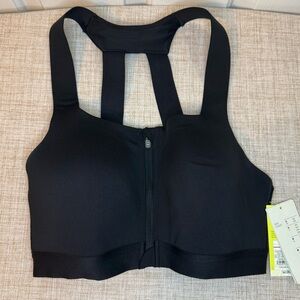 All in Motion 36C High Support Front Zip Padded Sports Bra - Black - NWT